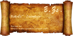 Babó Zsombor névjegykártya