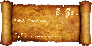 Babó Zsombor névjegykártya